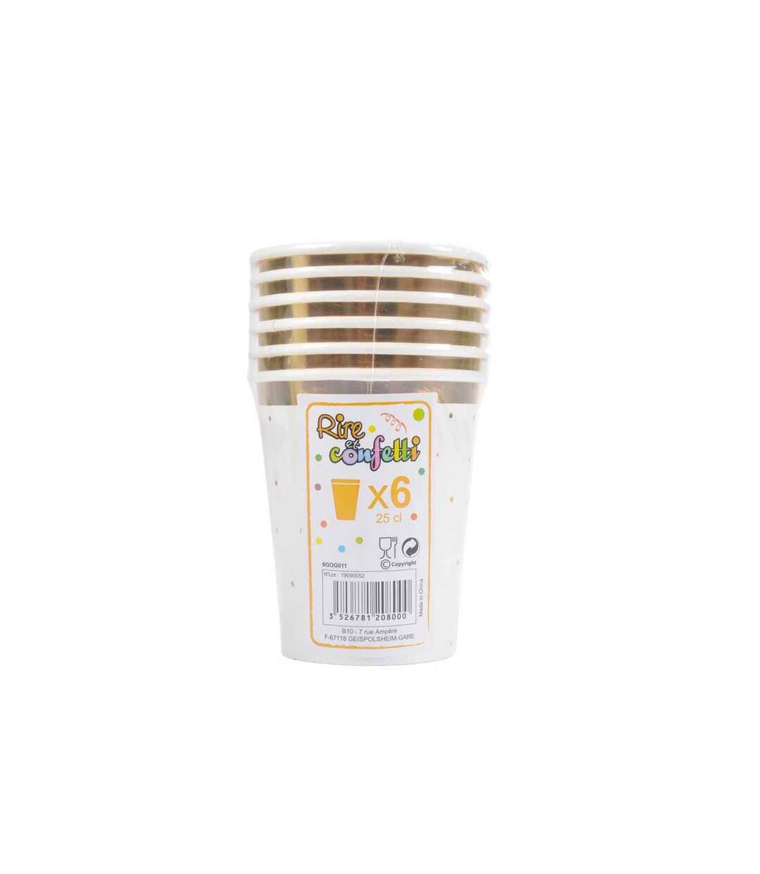 Lot de 6 Gobelets en Papier Boho Chat 25cl Blanc-2