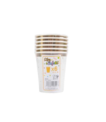Lot de 6 Gobelets en Papier Boho Chat 25cl Blanc