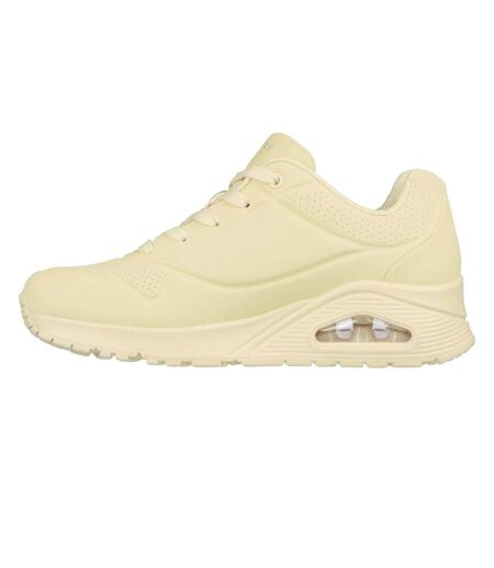 Womens/ladies Uno Stand On Air Pastel Trainers Yellow Skechers