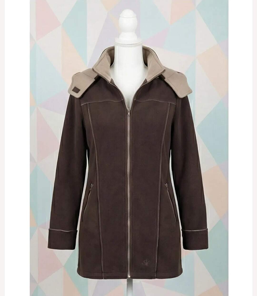 Manteau Polaire Femme Contre-collé MAYFLOWER TOKYO3 – Marron Chocolat-5