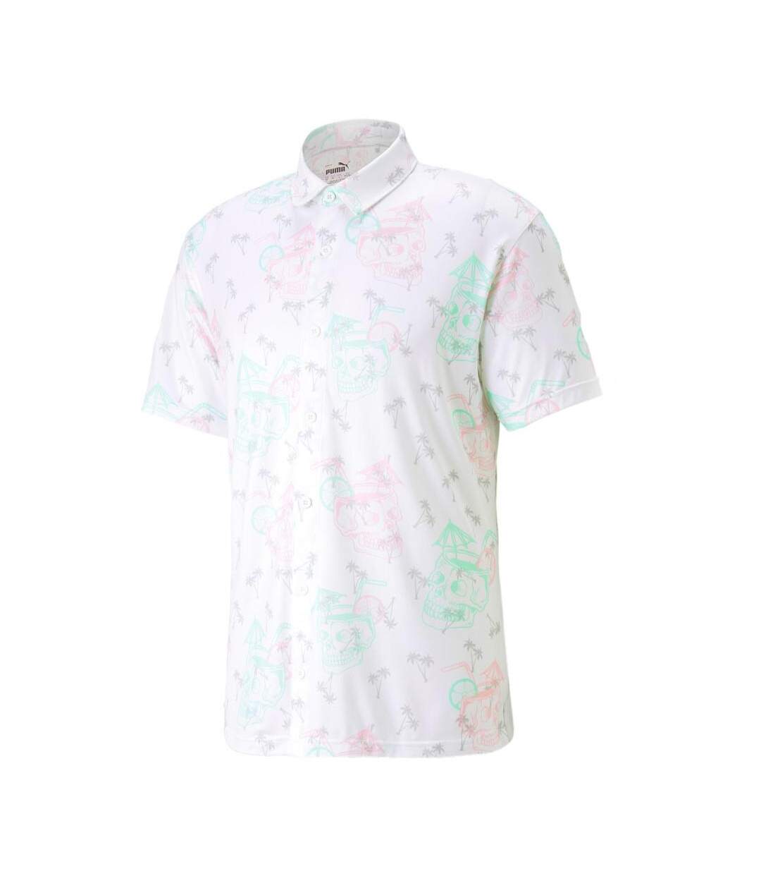 Chemisette de golf blanche imprimé homme puma tropi-cool - s-1