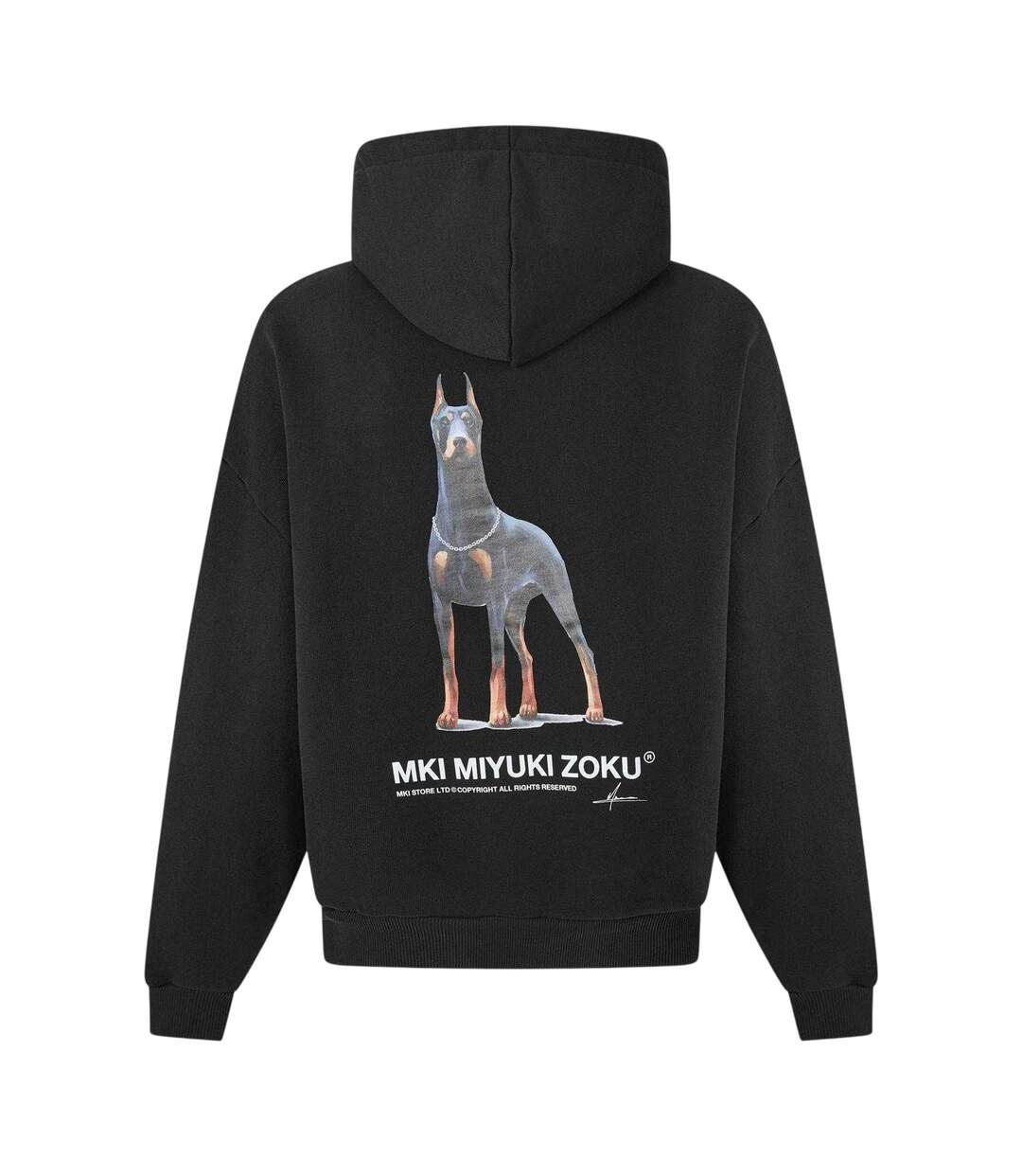 Mens Boxy Oversized Pullover Hoodie Black MKI MIYUKI ZOKU-3