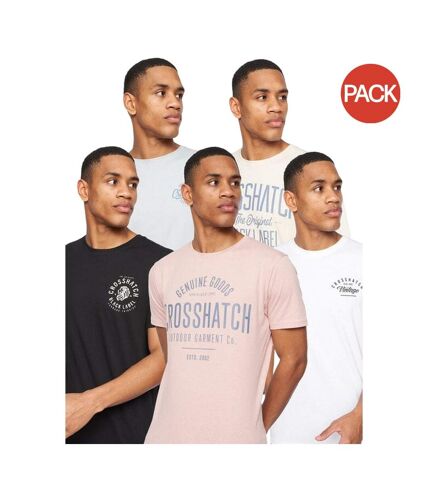 Pack of 5  Mens fermal t-shirt  multicoloured Crosshatch