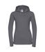 Sweat À Capuche Authentic Femme Gris Foncé Uni Russell-1