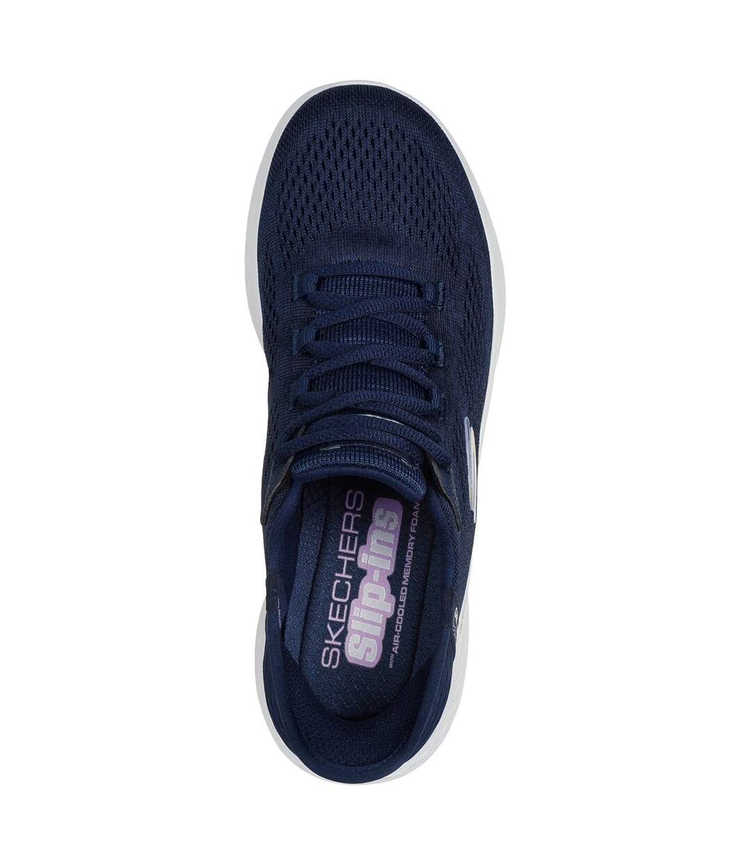 Womens/ladies Skech-lite Pro Natural Trainers Navy Skechers-3
