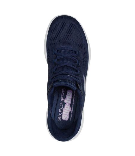 Womens/ladies Skech-lite Pro Natural Trainers Navy Skechers