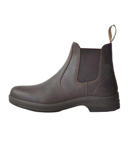 Womens/ladies Kingham Oiled Leather Low Heel Chelsea Boots Brown Brogini