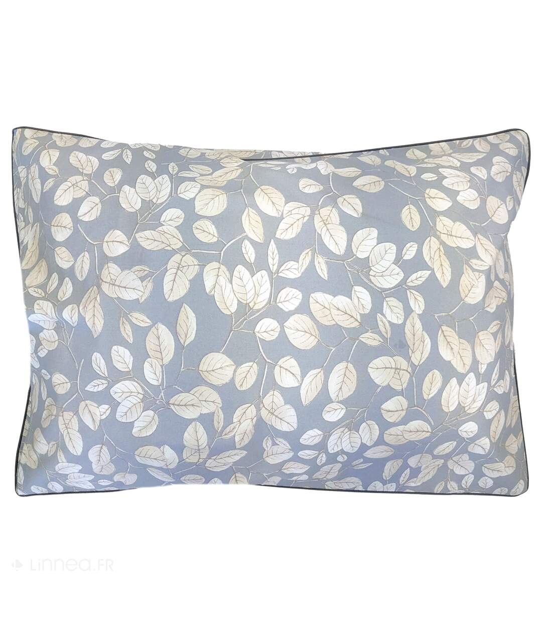 Taie d'oreiller percale de coton LISON GRIS-2