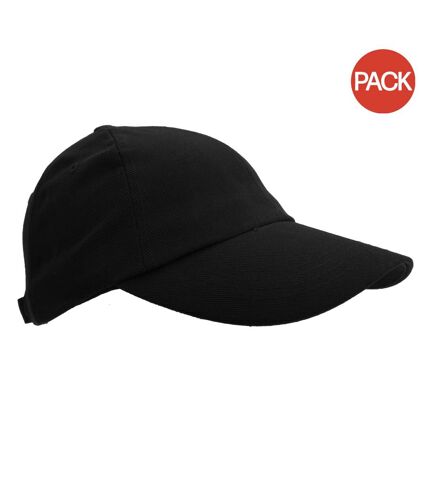 Lot de 2  casquettes unies adulte noir Result