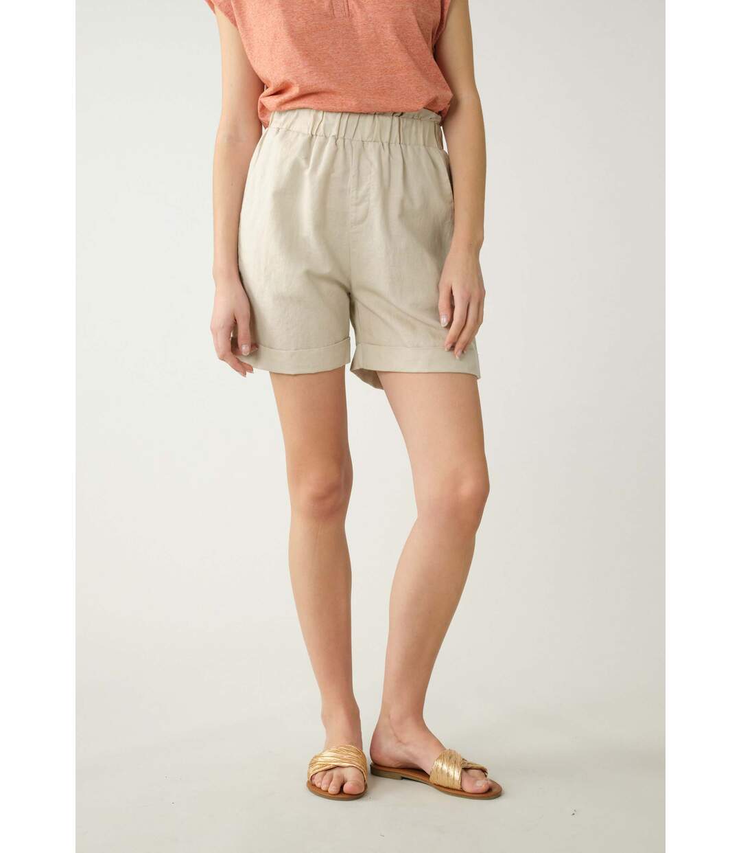 Short en lin pour femme LEVNA-1