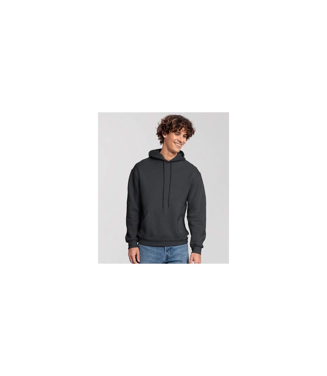 Sweat Uni À Capuche Iconic Premium Adulte Anthracite Fruit Of The Loom-1