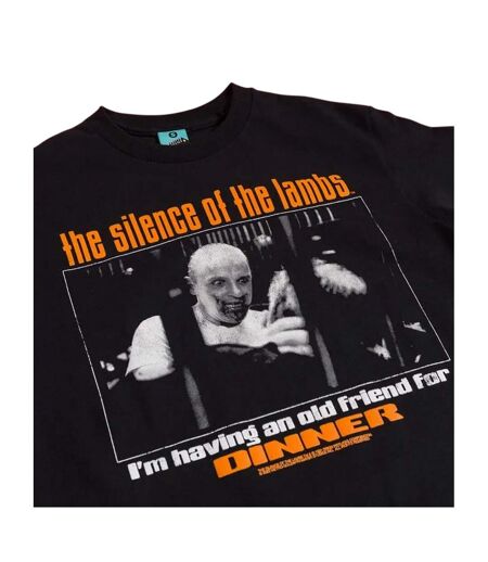 T-shirt I´m Having An Old Friend For Dinner Adulte Noir Charbon The Silence Of The Lambs