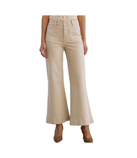 Jean flare beige femme oraije jean flare elenette