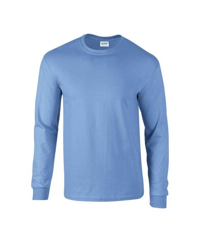 Unisex adult ultra plain cotton long-sleeved t-shirt carolina blue Gildan