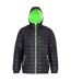 2786 Mens Hooded Water & Wind Resistant Padded Jacket (Royal/Grey) - UTRW3424