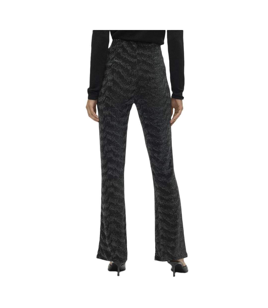 Pantalon noir/argenté femme vero moda lucy hw glitter-2