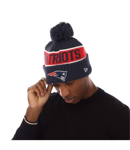Unisex Adult New England Patriots Pom Pom Beanie Blue New Era