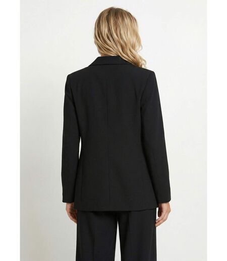 Veste blazer unie coupe droite col tailleur