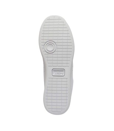 Mens Carnaby Leather Flat Trainers White Lacoste