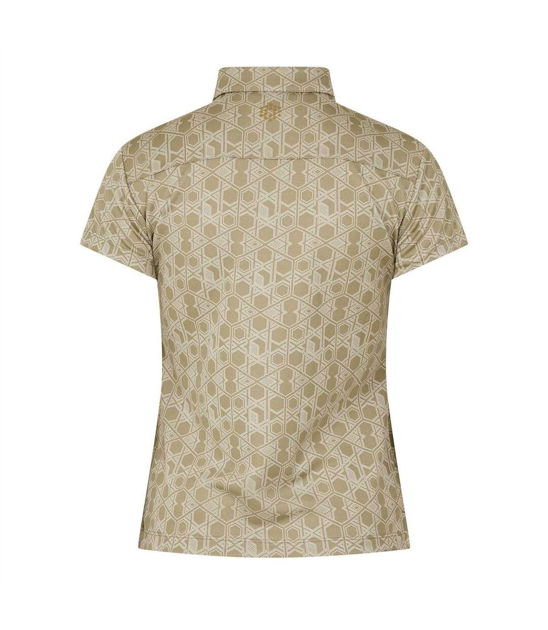 Womens/ladies Hexagon Short-sleeved Golf Polo Shirt Beige Puma-2