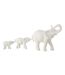 Statuette 3 Éléphants en Rang Burl 38cm Blanc-1