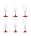 Lot de 6 Flûtes à Champagne Réutilisable Plastique 14cl Rouge-1
