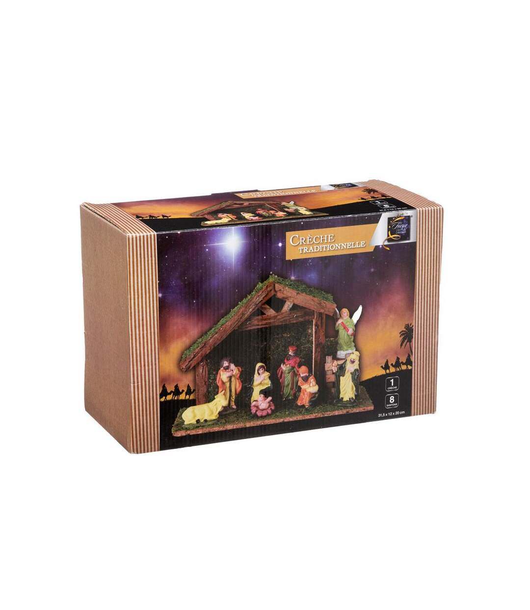 Paris Prix - Crèche De Noël 8 Santons 31cm Multicolore-3