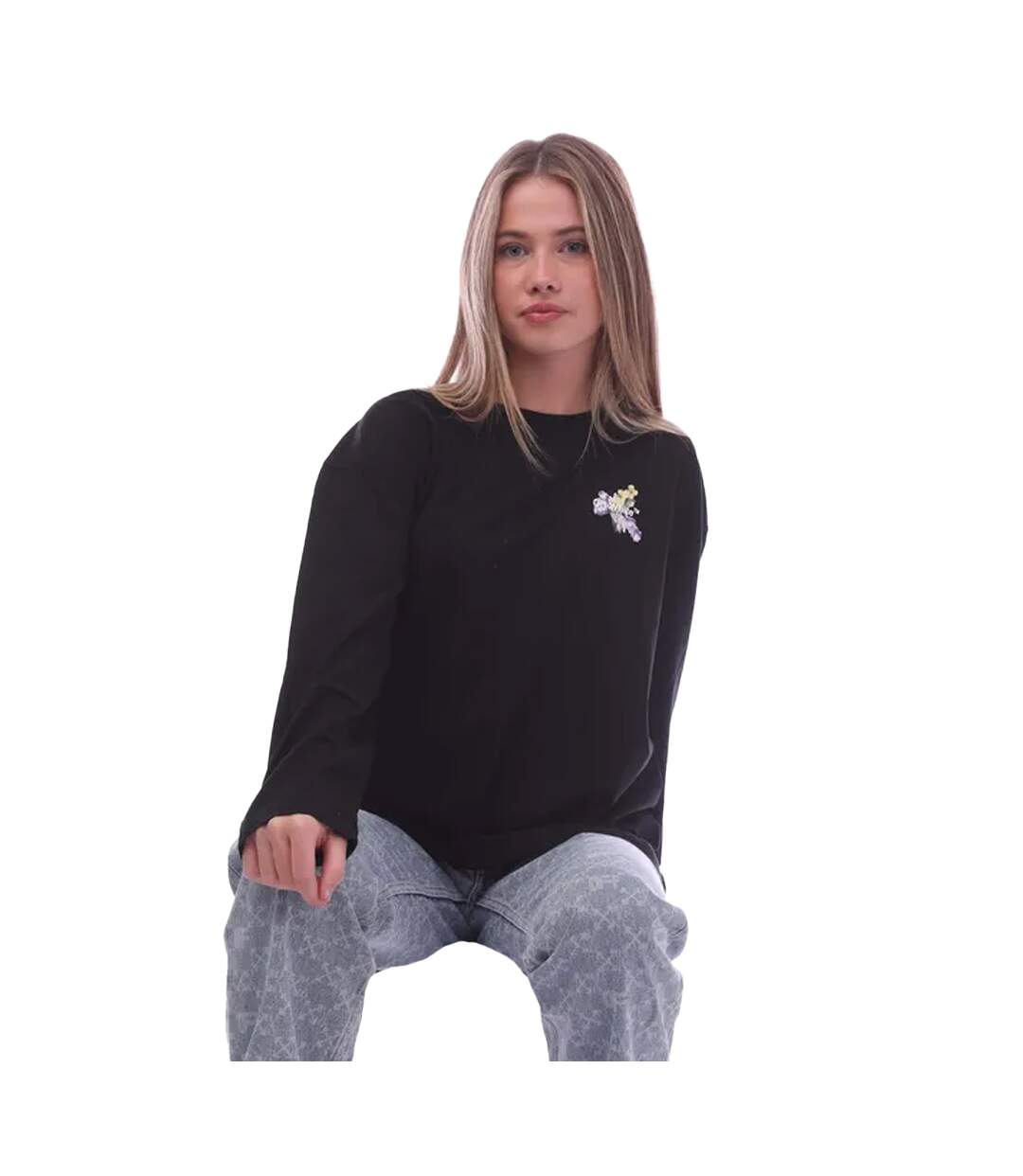 T-shirt manches longues arrow femme noir Off White-3