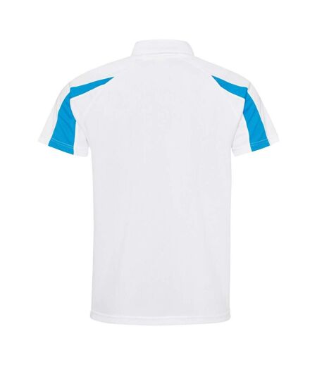 Polo homme blanc / bleu saphir AWDis Cool