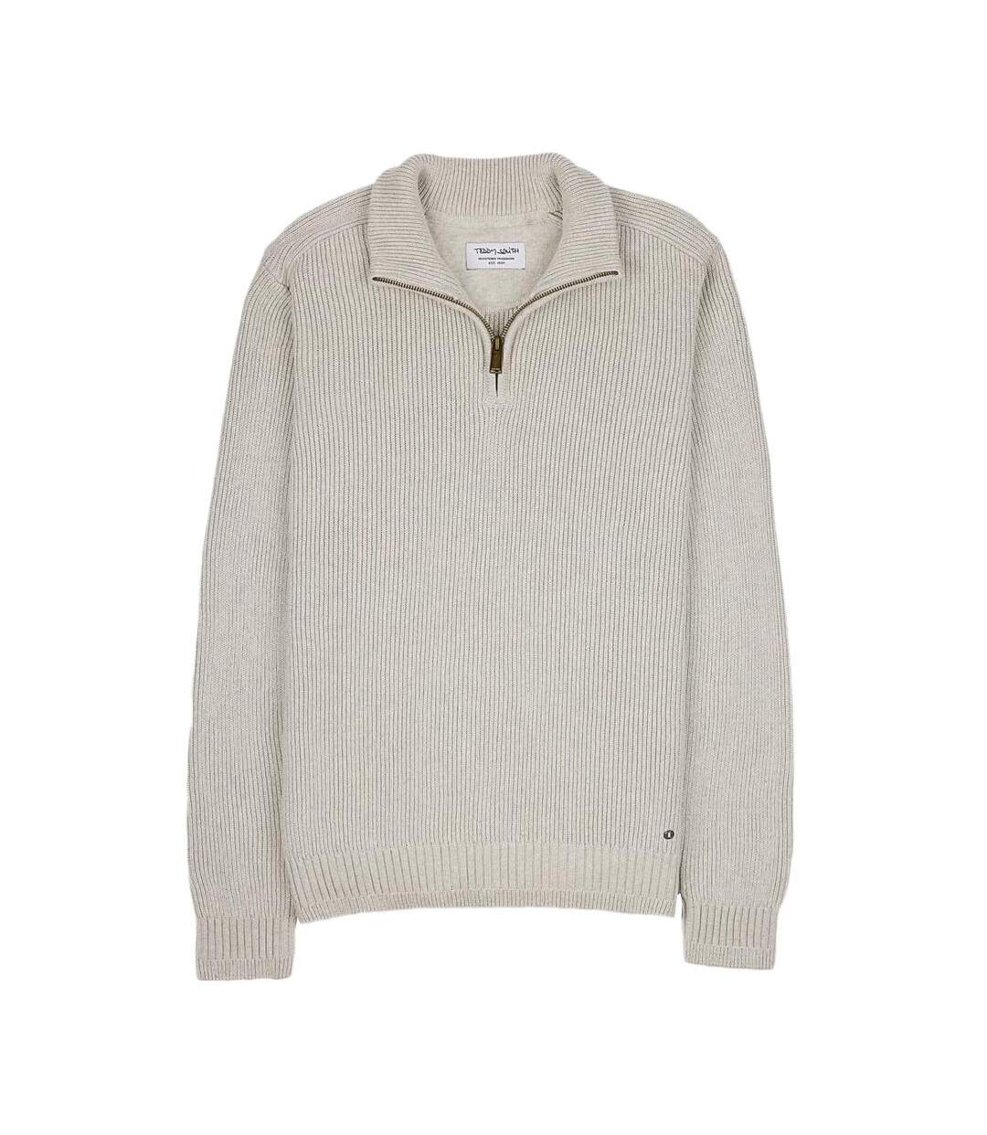 Pull 1/2 Zip Beige Homme Teddy Smith Pharcour - M