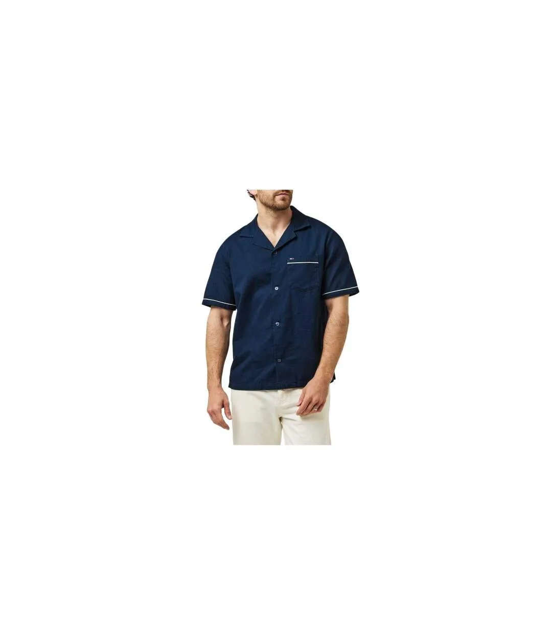 Mens Embroidered Regular Shirt Dark Navy Tommy Jeans-1
