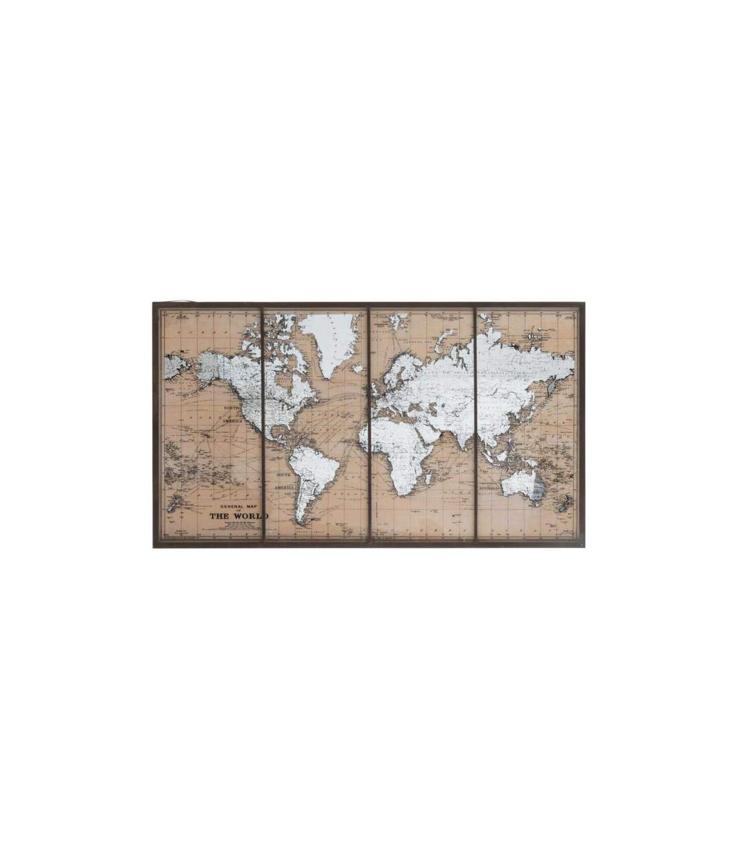 Tableau Déco Carte du Monde 81x143cm Marron-1