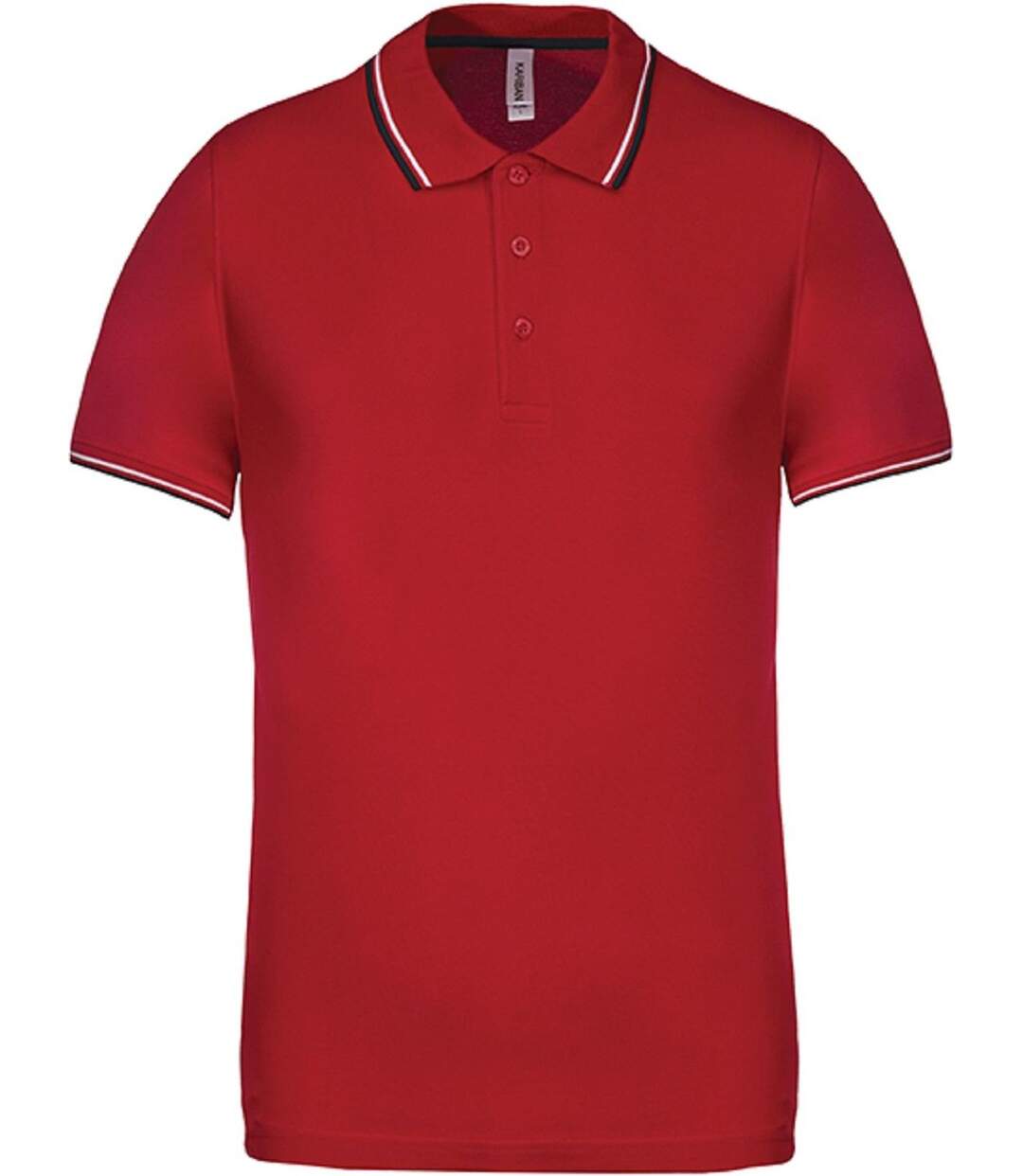 Polo bandes contrastées homme - K250 - rouge -navy-white - manches courtes