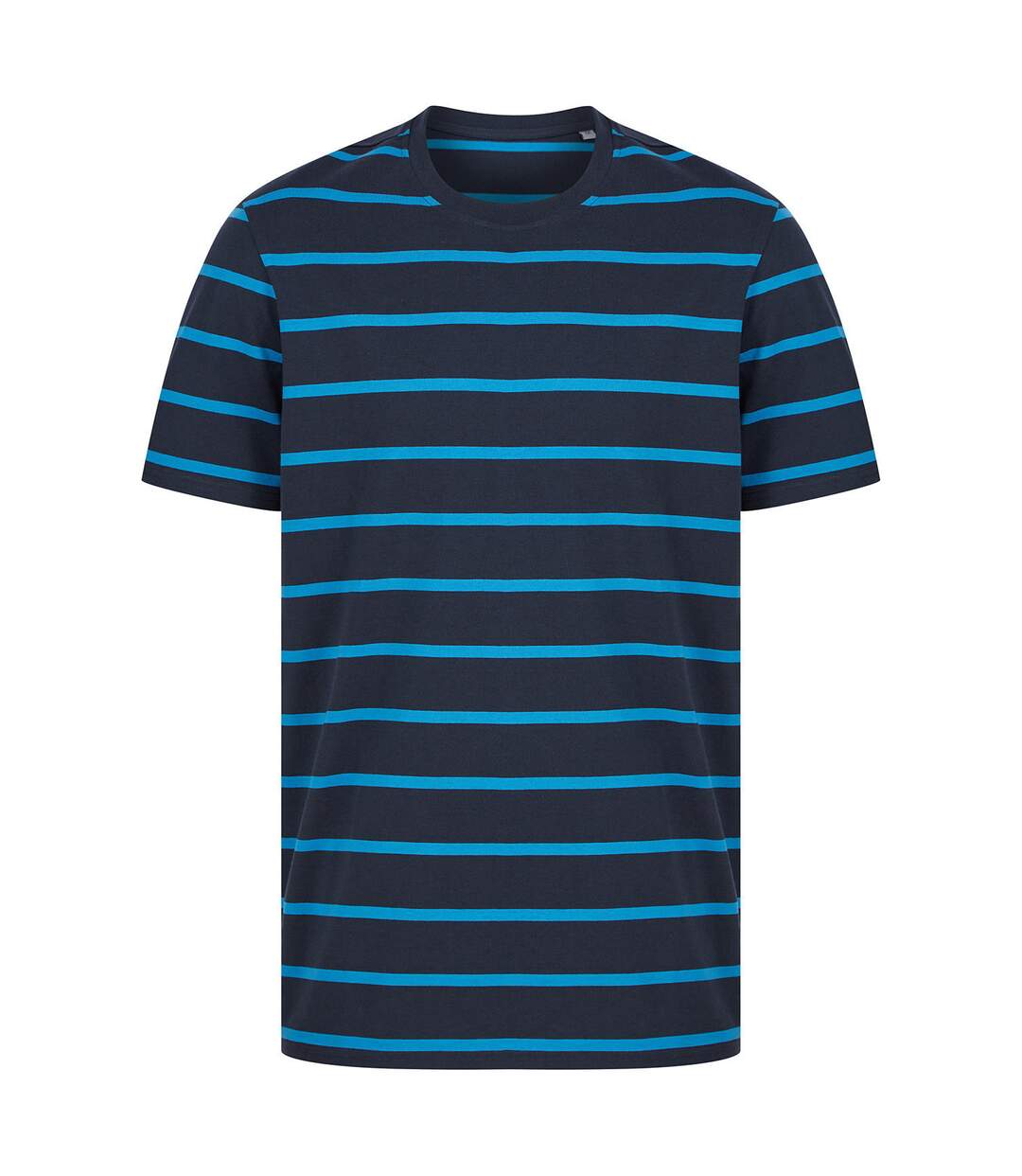 Mens striped t-shirt navy/marine Front Row-1