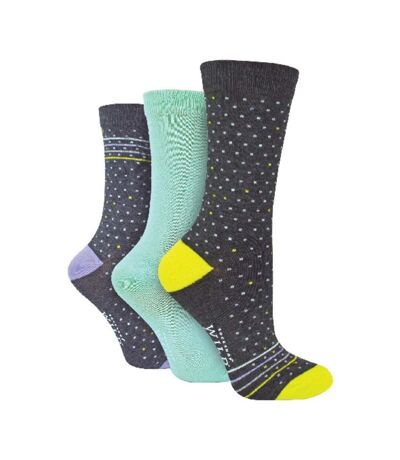 Sock Shop - 3 Paires Chaussettes Bambou Femme Rayures Pois