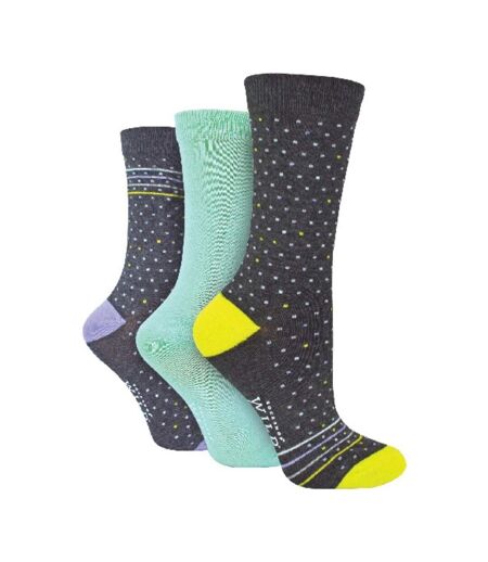 Sock Shop - 3 Paires Chaussettes Bambou Femme Rayures Pois