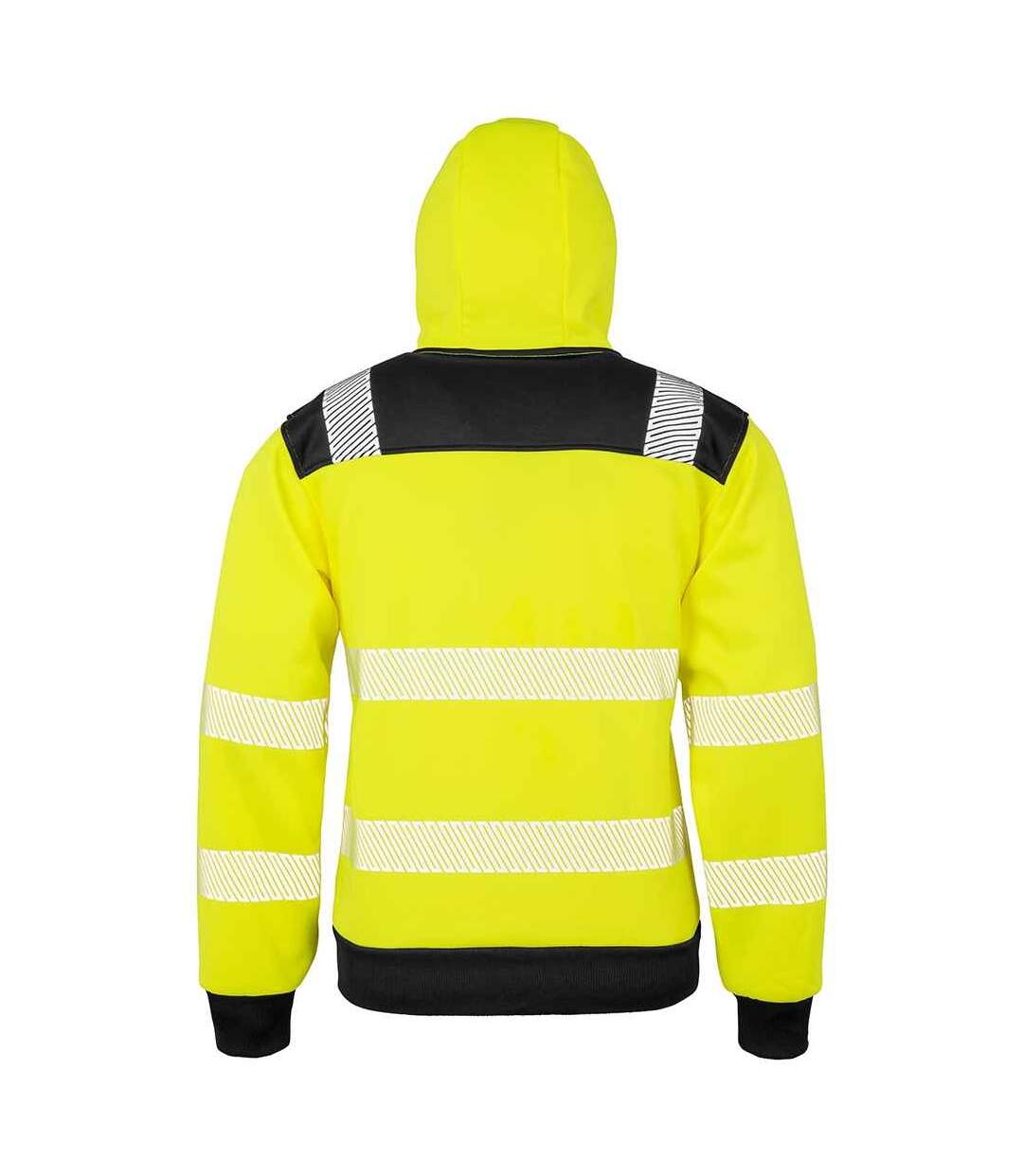 Unisex adult robust safety full zip hoodie fluorescent yellow Result Genuine Recycled-2