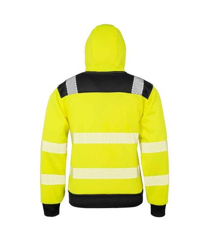 Unisex adult robust safety full zip hoodie fluorescent yellow Result Genuine Recycled