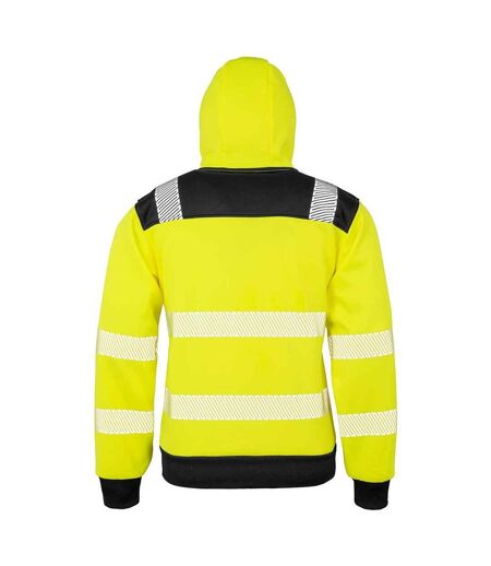 Unisex adult robust safety full zip hoodie fluorescent yellow Result Genuine Recycled