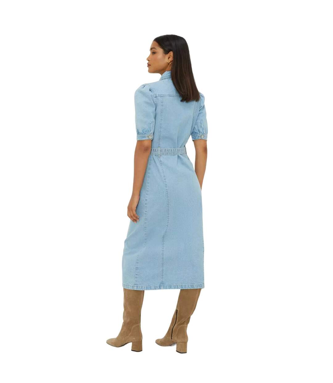 Robe chemisier mi-longue femme bleu semi-délavé Dorothy Perkins