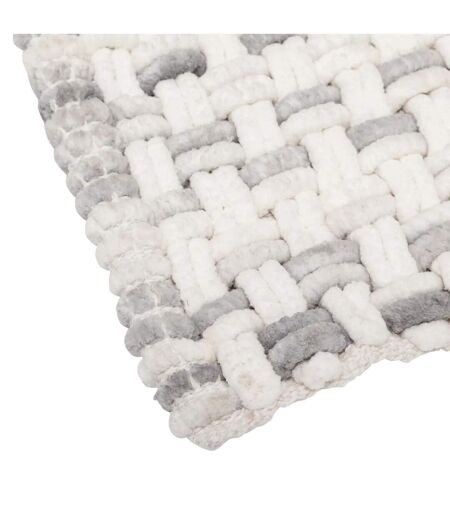 Tapis de Bain Tressé en Coton Dégradé 50x75cm Gris