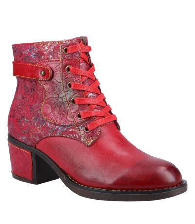 Riva Womens/Ladies Musa Leather Ankle Boots (Red) - UTFS10164