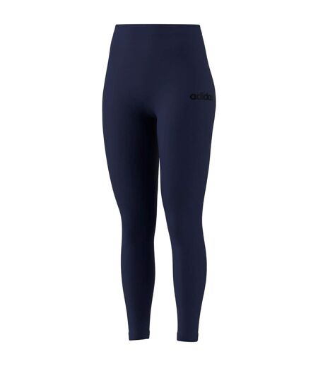 Womens/ladies Essentials Linear Leggings Navy White Adidas