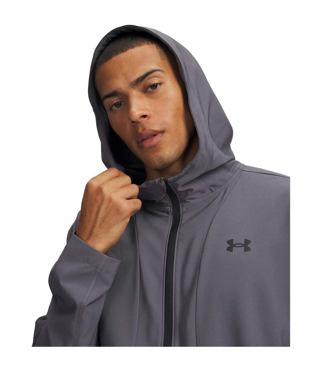 Mens Unstoppable Performance Training Hooded Jacket Charcoal Grey Under Armour-3