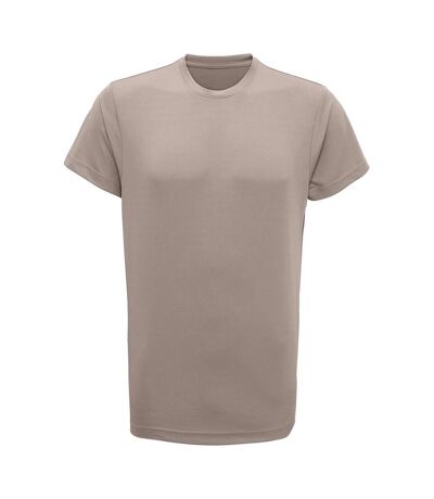 T-shirt De Fitness À Manches Courtes Homme Beige Gris Tri Dri