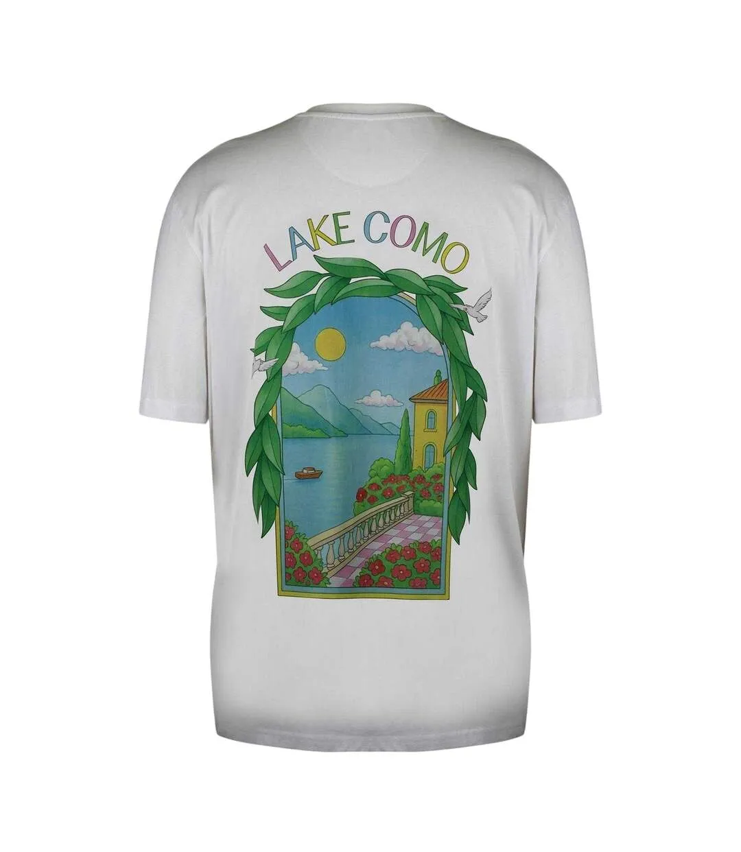 Unisex Adult Lake Como Back Print Oversized T-shirt White Green Blue Firetrap-2