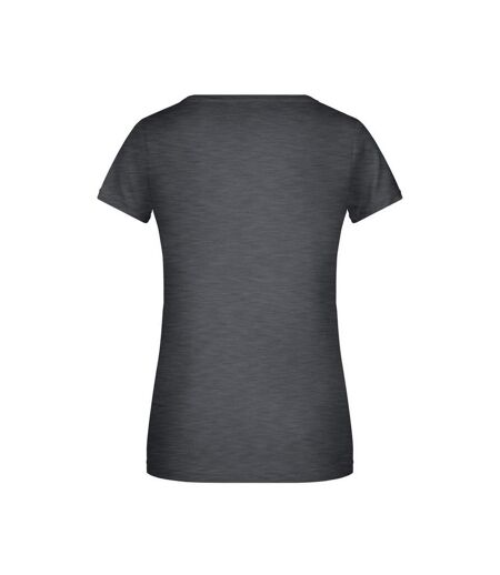 T-shirt Basic Femme Noir Chiné James And Nicholson