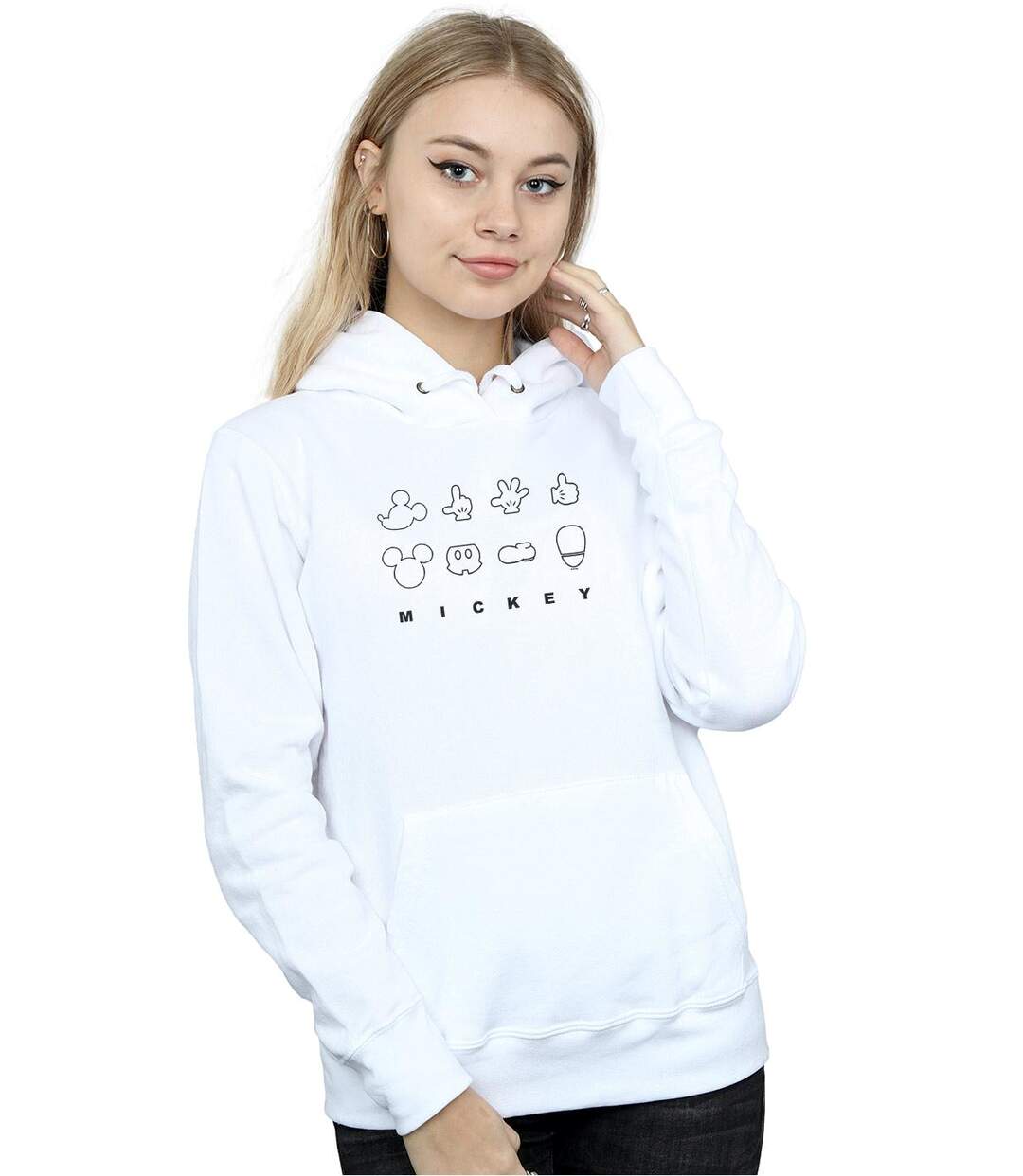 Disney Pull à capuche déconstruit Mickey Mouse Femme/Ladies (Blanc) - UTBI11249-2