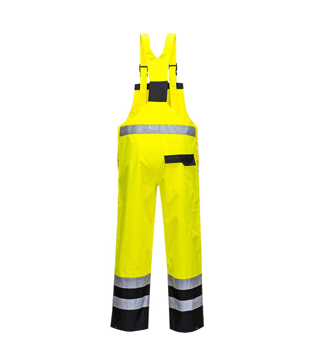 Mens rain contrast hi-vis bib and brace overall yellow/black Portwest-2