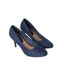 Womens/ladies elsa almond toe wide court shoes navy Good For The Sole